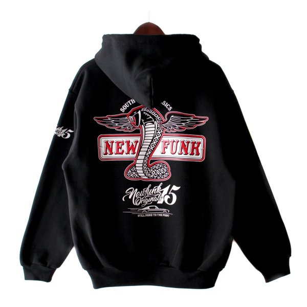 画像1: 【NEWFUNK】MSTNG ZIP HOODIE / STORE 15th.Anniversary Hoodie (Black) (1)