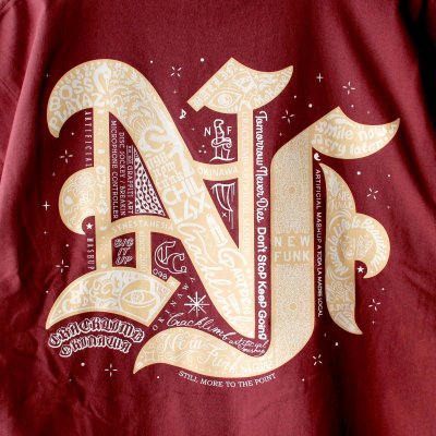 画像2: 【NEWFUNK】FLASH TEE (Burgundy)