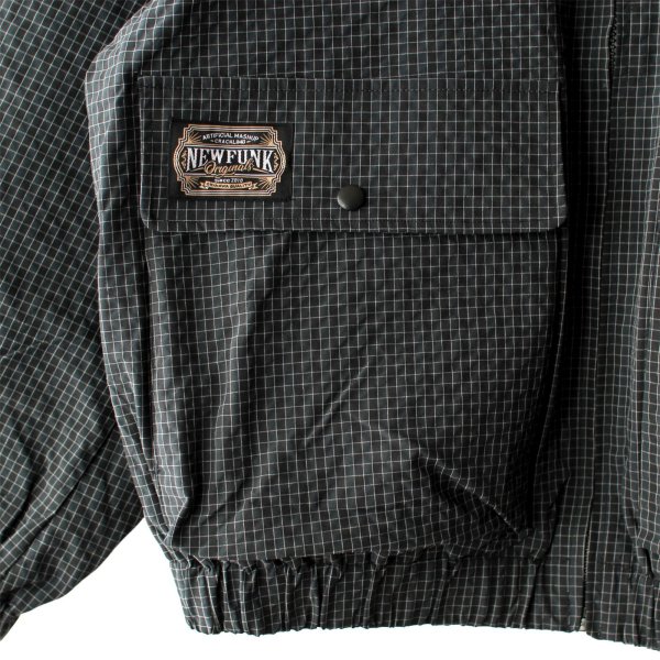 画像6: 【NEWFUNK】BLOCK CHECK NYLON JACKET (Charcoal) (6)