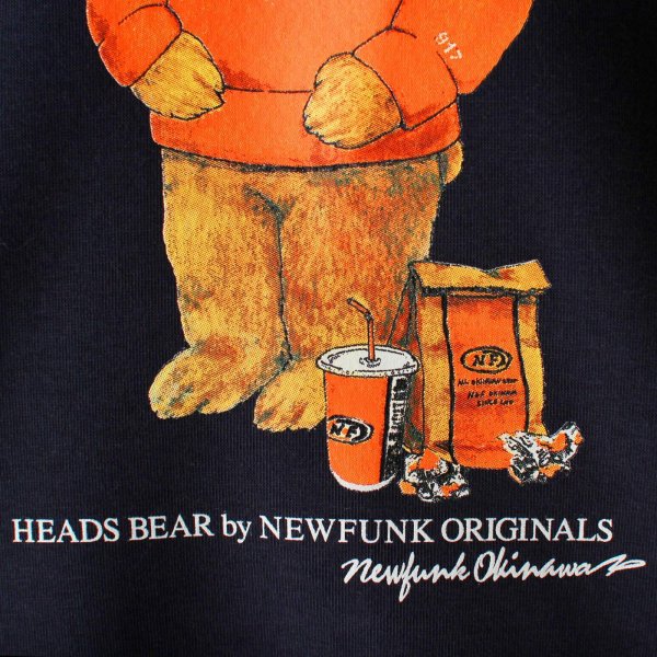 画像6: 【NEWFUNK】HEADS BEAR ZIP HOODIE (Navy) (6)