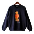 画像1: 【NEWFUNK】HEADS BEAR CREW NECK SWEAT (Navy) (1)