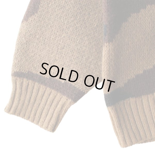 画像4: 【NEWFUNK】CAMO CREW NECK KNIT (Brown) (4)