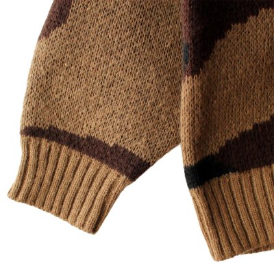 画像3: 【NEWFUNK】CAMO CREW NECK KNIT (Brown)