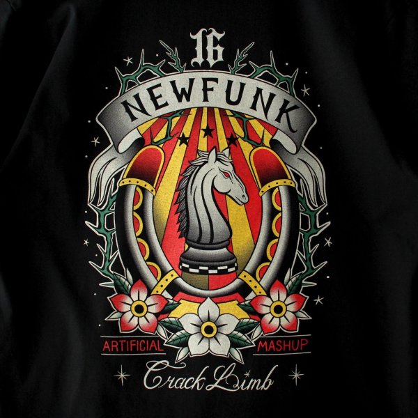 画像4: 【NEWFUNK】HORSE SHOE TEE / STORE 16th.Anniversary Design (Black) (4)