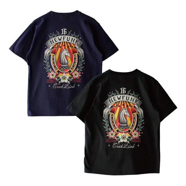 画像7: 【NEWFUNK】HORSE SHOE TEE / STORE 16th.Anniversary Design (Navy) (7)