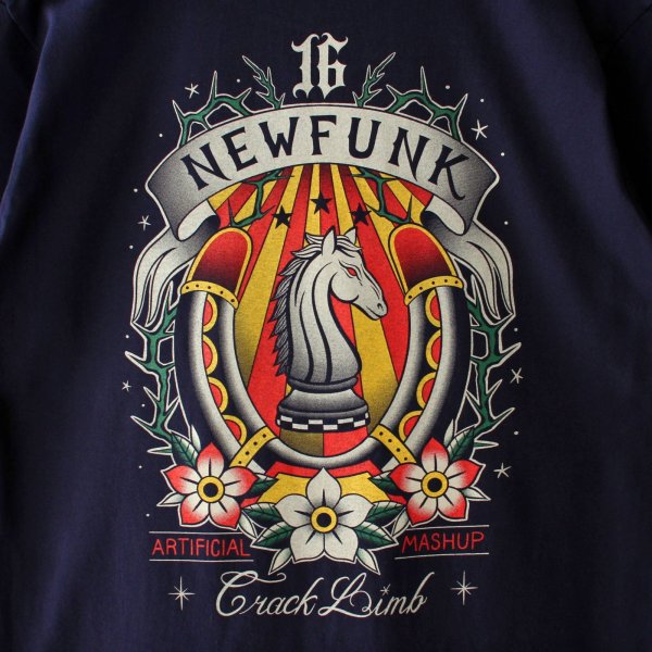 画像4: 【NEWFUNK】HORSE SHOE TEE / STORE 16th.Anniversary Design (Navy) (4)