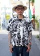 画像1: 【Ryukyu Pride Wear】Open Collar Shirt -琉球舞踊- (White) (1)