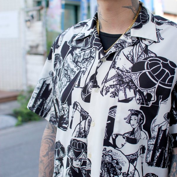 画像3: 【Ryukyu Pride Wear】Open Collar Shirt -琉球舞踊- (White) (3)