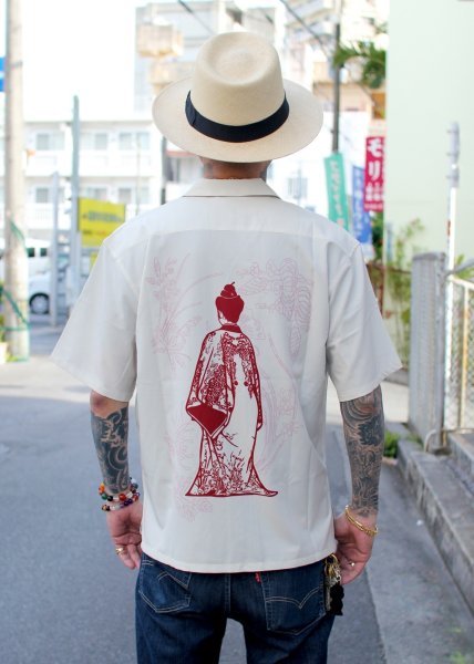 画像2: 【Ryukyu Pride Wear】Open Collar Shirt -- (White) (2)