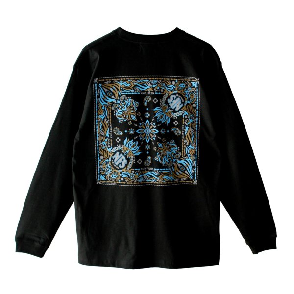 画像1: 【NEWFUNK】JAN BANDANA Long Sleeve Shirt (Black) (1)