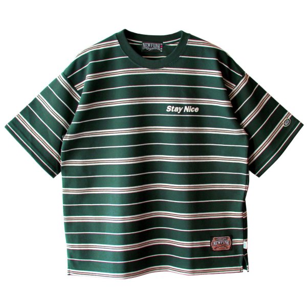 画像1: 【NEWFUNK】Stay Nice Border Tee (Green) (1)