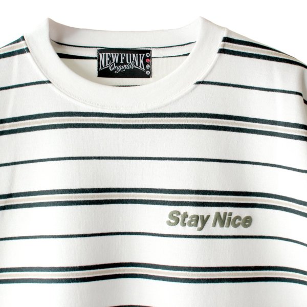 画像2: 【NEWFUNK】Stay Nice Border Tee (White) (2)
