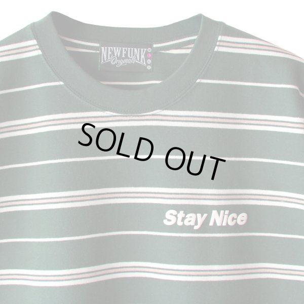 画像2: 【NEWFUNK】Stay Nice Border Tee (Green) (2)