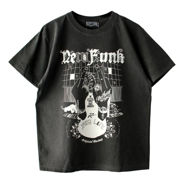 画像1: 【NEWFUNK】SIBA "Shakur" TEE (Pigment Dye: Black) (1)