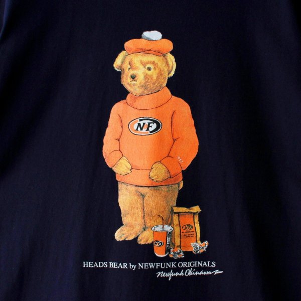 画像2: 【NEWFUNK】HEADS BEAR TEE (Navy) (2)