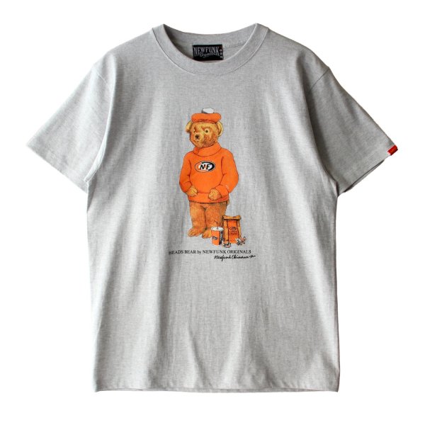 画像1: 【NEWFUNK】HEADS BEAR TEE (Light Grey) (1)