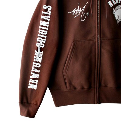 画像3: 【NEWFUNK × DAM ONE】SOUL ZIP HOODIE (Chocolate)