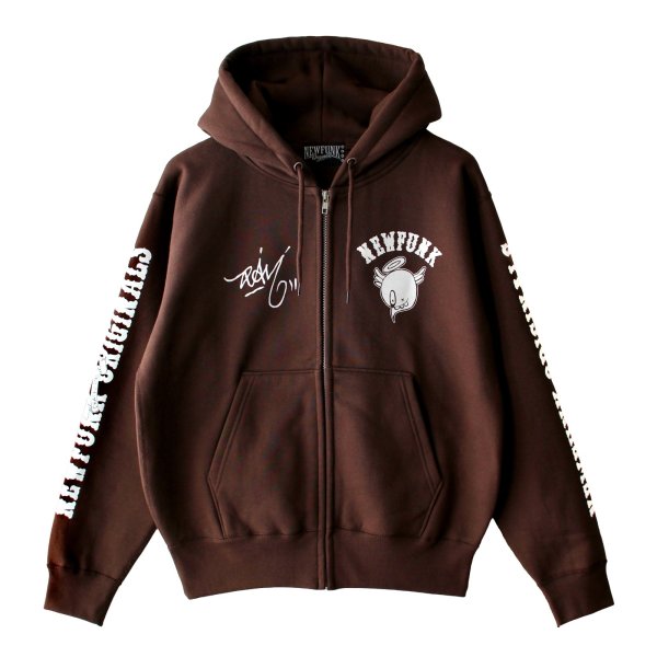 画像1: 【NEWFUNK × DAM ONE】SOUL ZIP HOODIE (Chocolate) (1)