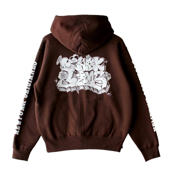 画像2: 【NEWFUNK × DAM ONE】SOUL ZIP HOODIE (Chocolate) (2)