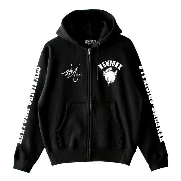 画像1: 【NEWFUNK × DAM ONE】SOUL ZIP HOODIE (Black) (1)