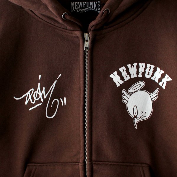 画像3: 【NEWFUNK × DAM ONE】SOUL ZIP HOODIE (Chocolate) (3)