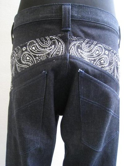 画像1: 【CRACKLIMB】 PAISLEY DENIM PANTS