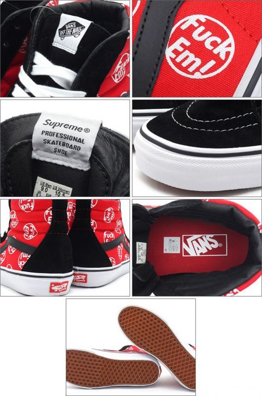 14AW Supreme/Vans Fuck'Em Sk8-Hi 27.5cm